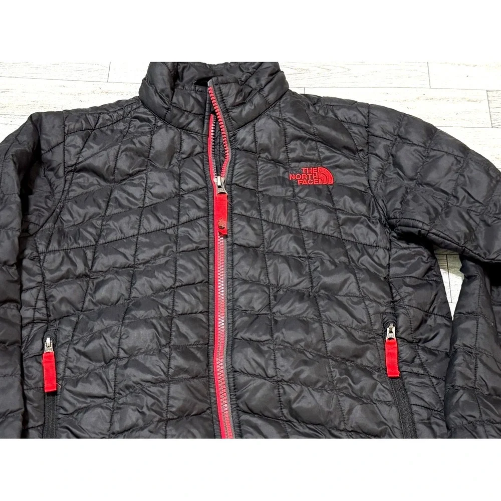 The North Face Jacket Boys Black ThermoBall Puffer Full Zip Outdoor SMALL 7/8